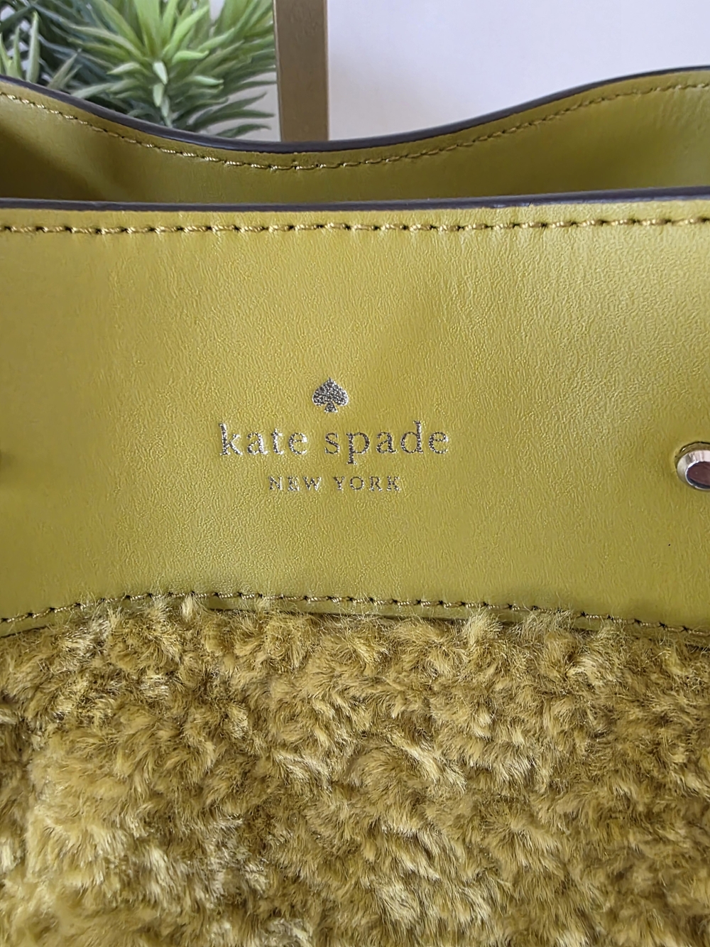 Kate Spade Yellow Shearling Bucket Bag - Picture 6 of 11